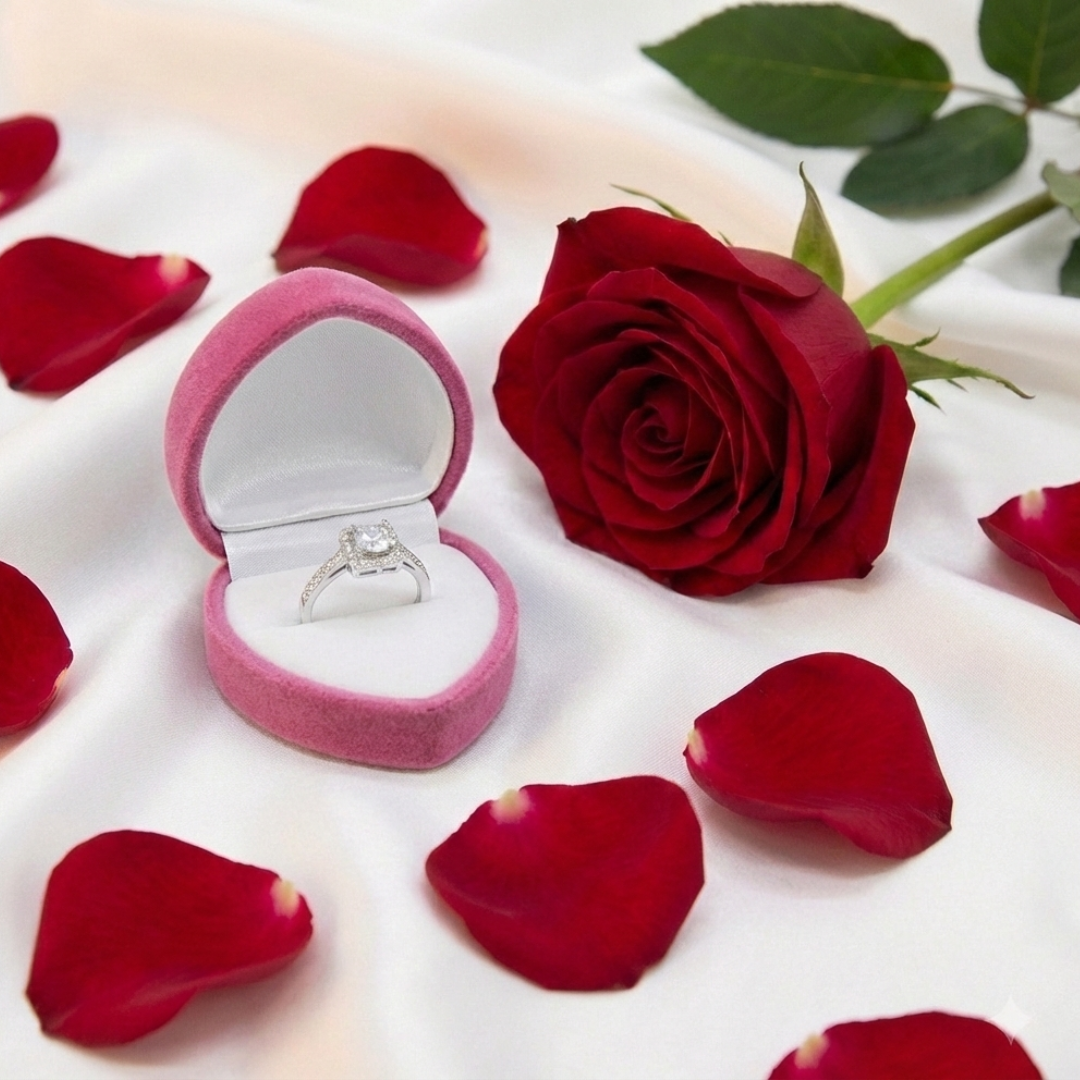 Luxurious Heart-Shaped Ring Box