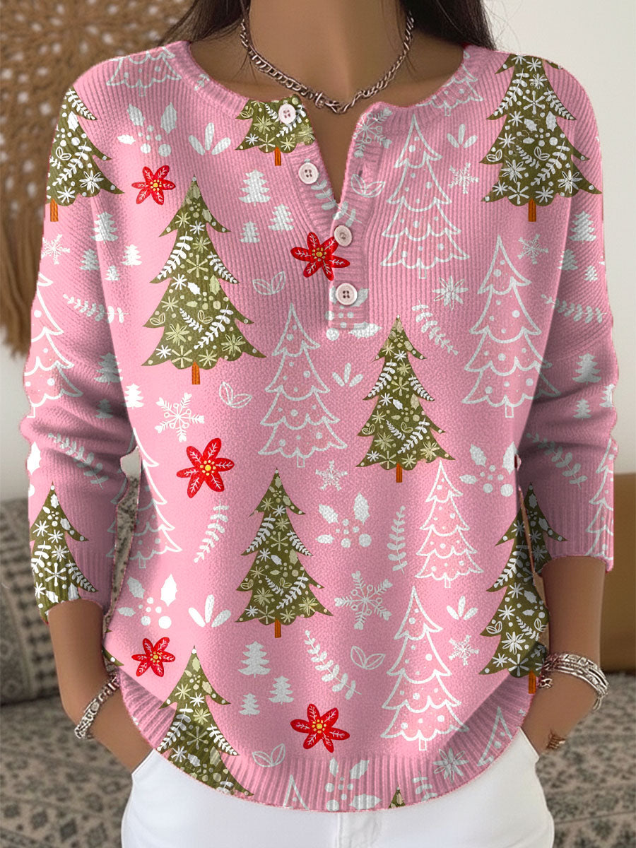 Sofie – Christmas Knit Sweater with Buttons