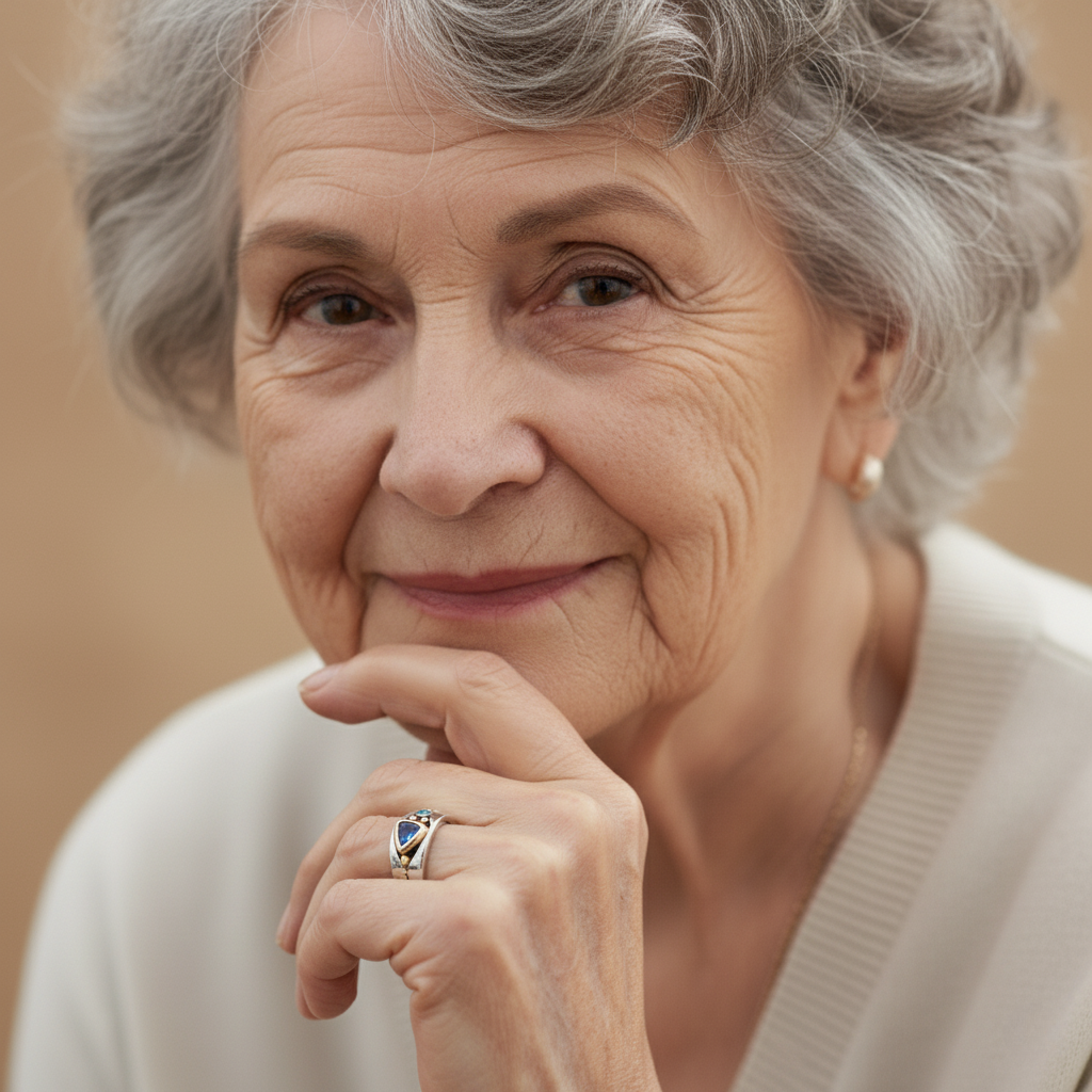 Vintage Blue Crystal Ring