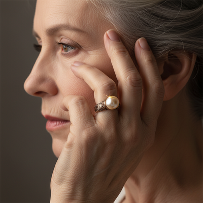 Vintage Pearl Golden Ring