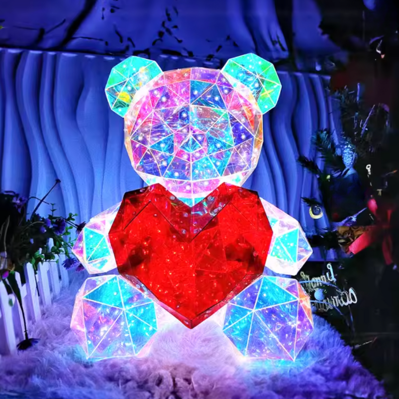 Red Heart Bear Glow Lamp