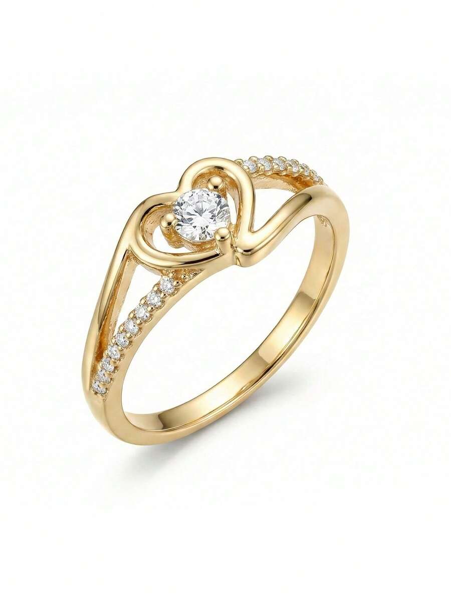 Charlotte – Elegant Ring with Sparkling Cubic Zirconia Heart