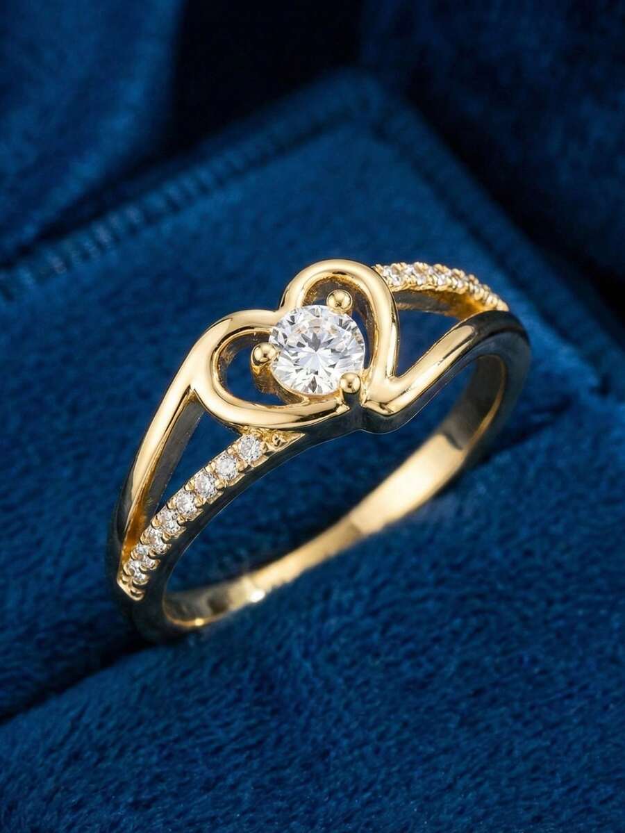 Charlotte – Elegant Ring with Sparkling Cubic Zirconia Heart
