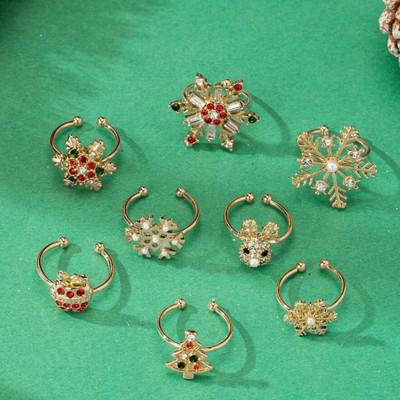 Snowflake Wishes Holiday Ring Set (8 pcs)