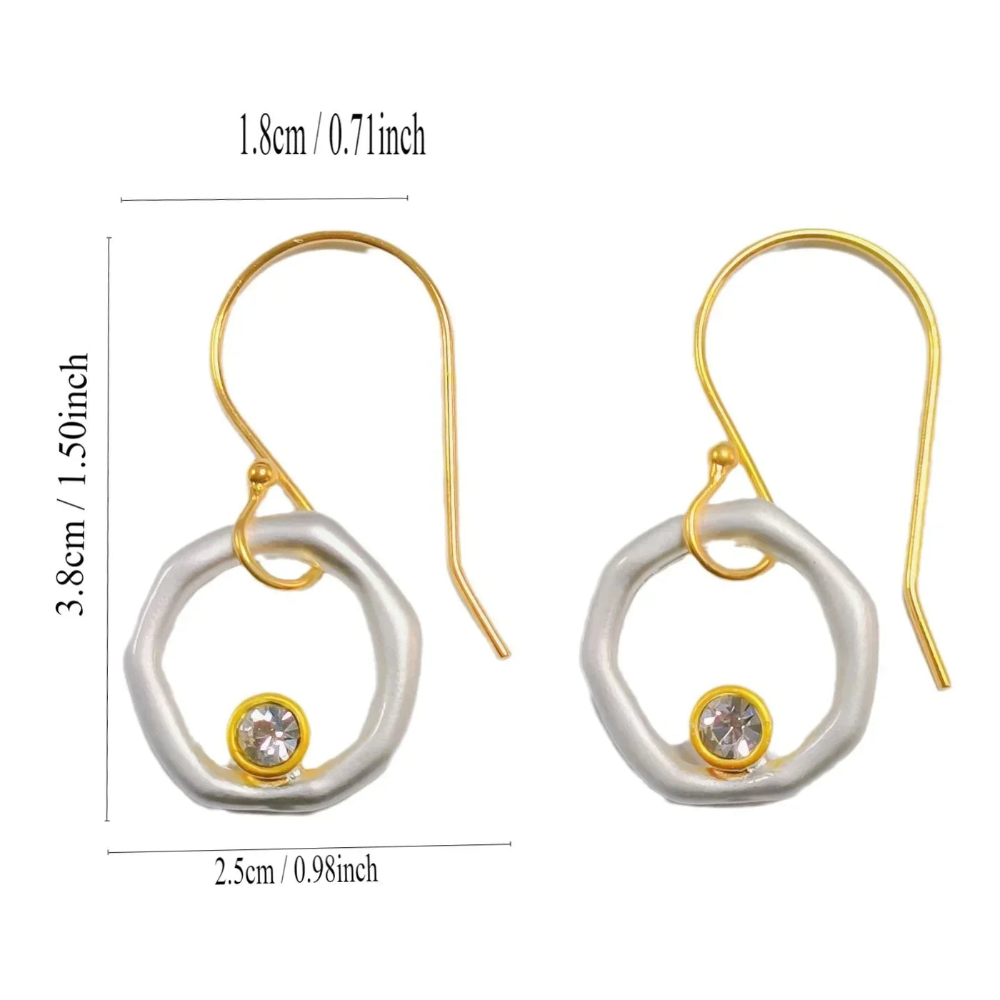Vintage Gold & Silver Zirconia Earrings