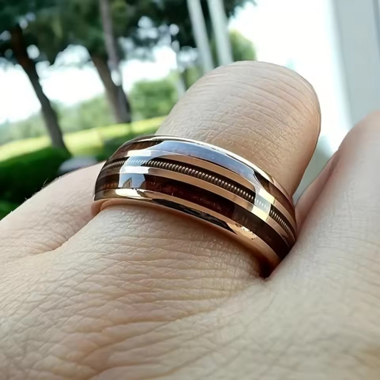 Vintage Layered Ridge Men's Ring