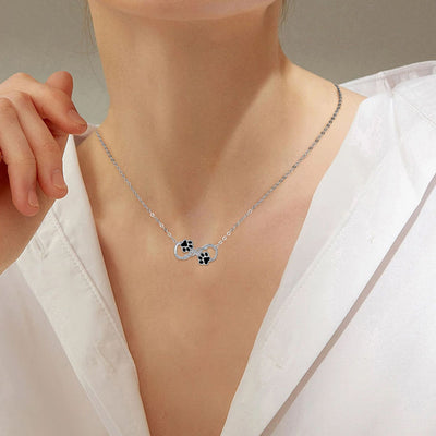 Infinite Love - Dog Paw Necklace with Zirconia