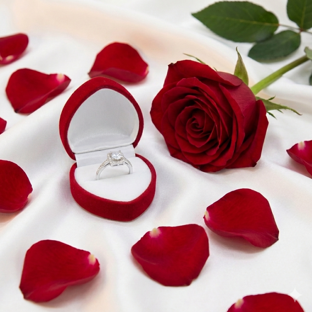 Luxurious Heart-Shaped Ring Box