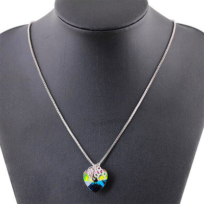Rainbow Heart Memorial Necklace