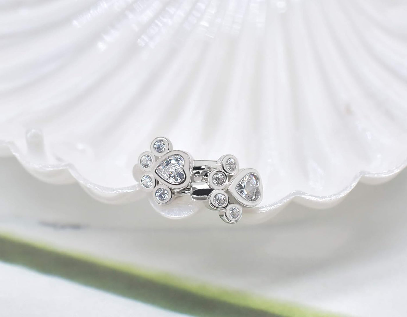 Small Hoop Earrings with Paw Print Motif – Animal Huggie Earrings for Women