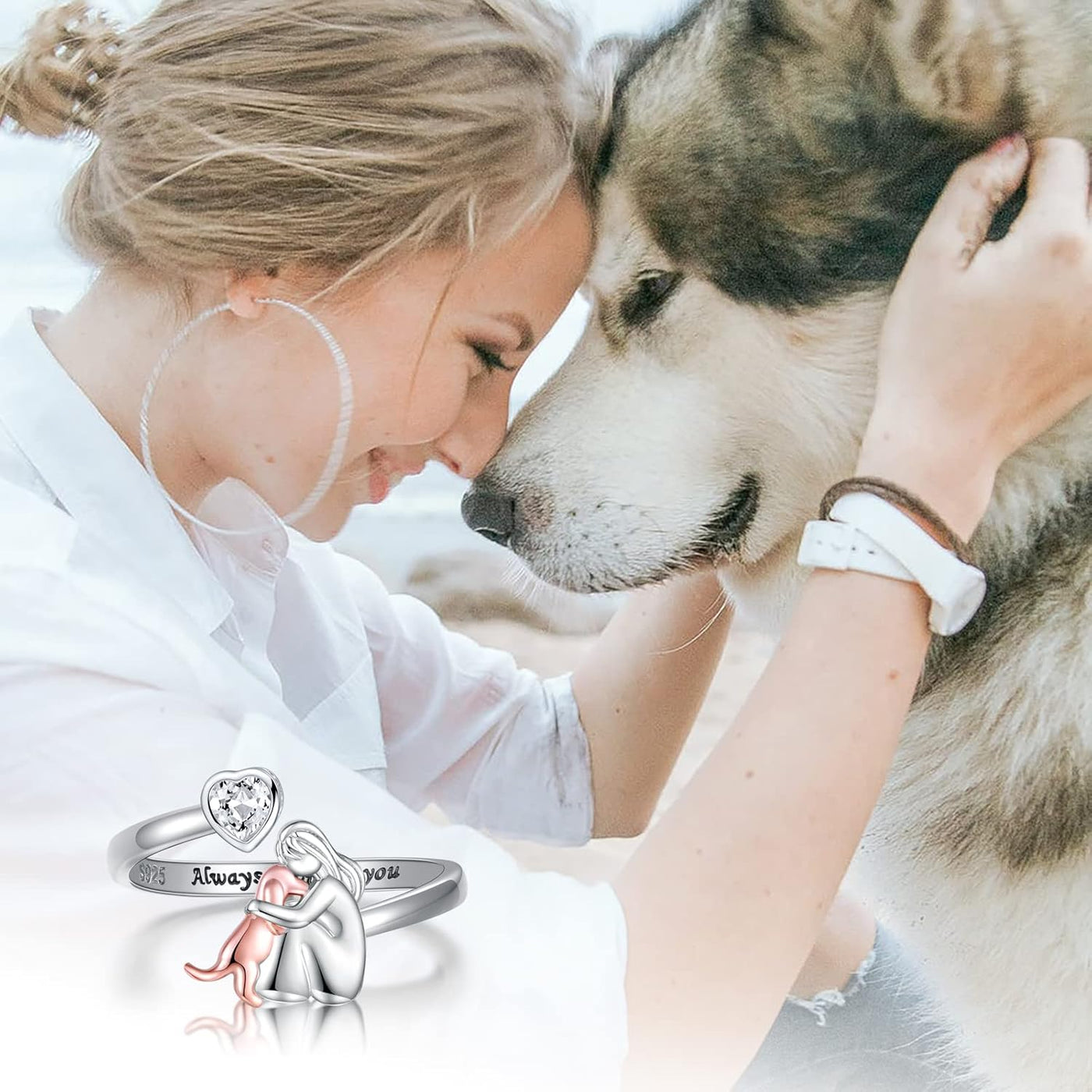 Mae & Rose | Dog Embrace Ring (Rose)