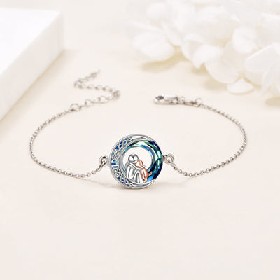 Adjustable Lucky Bracelet made of 925 Sterling Silver with Dog Motif