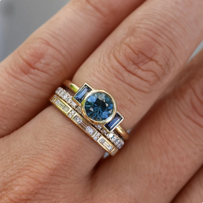 Grace - Vintage Gold & Zirconia Ring Set