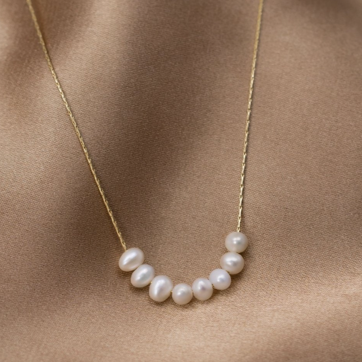 Freshwater Pearls in Gold Necklace | Sustainable Ocean-Inspired Jewelry