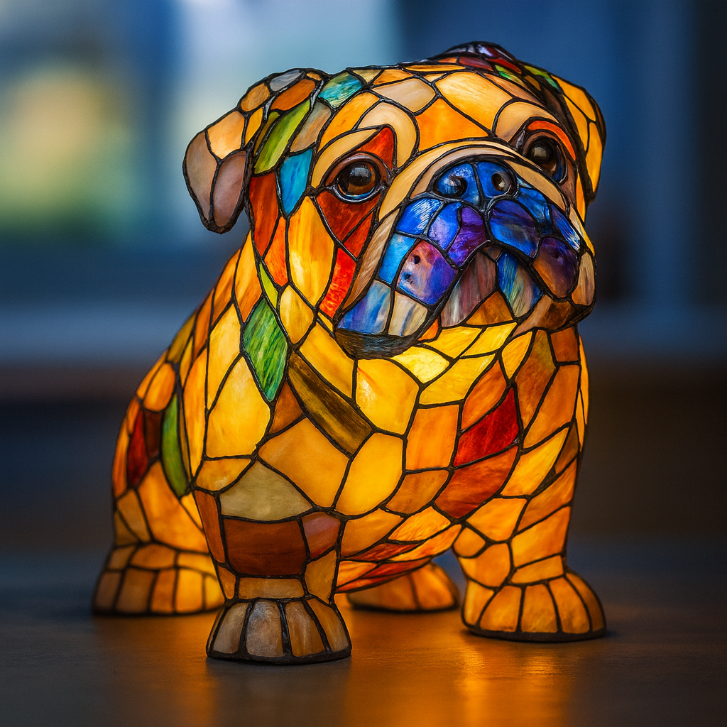 Shadow | Magical Colored Glass Dog Lamp