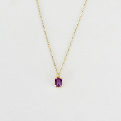 Violetta Amethyst Baguette Necklace