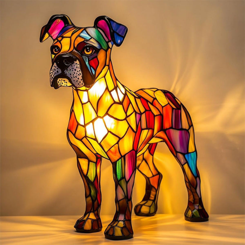 Tyson | Magical Colored Glass Dog Lamp