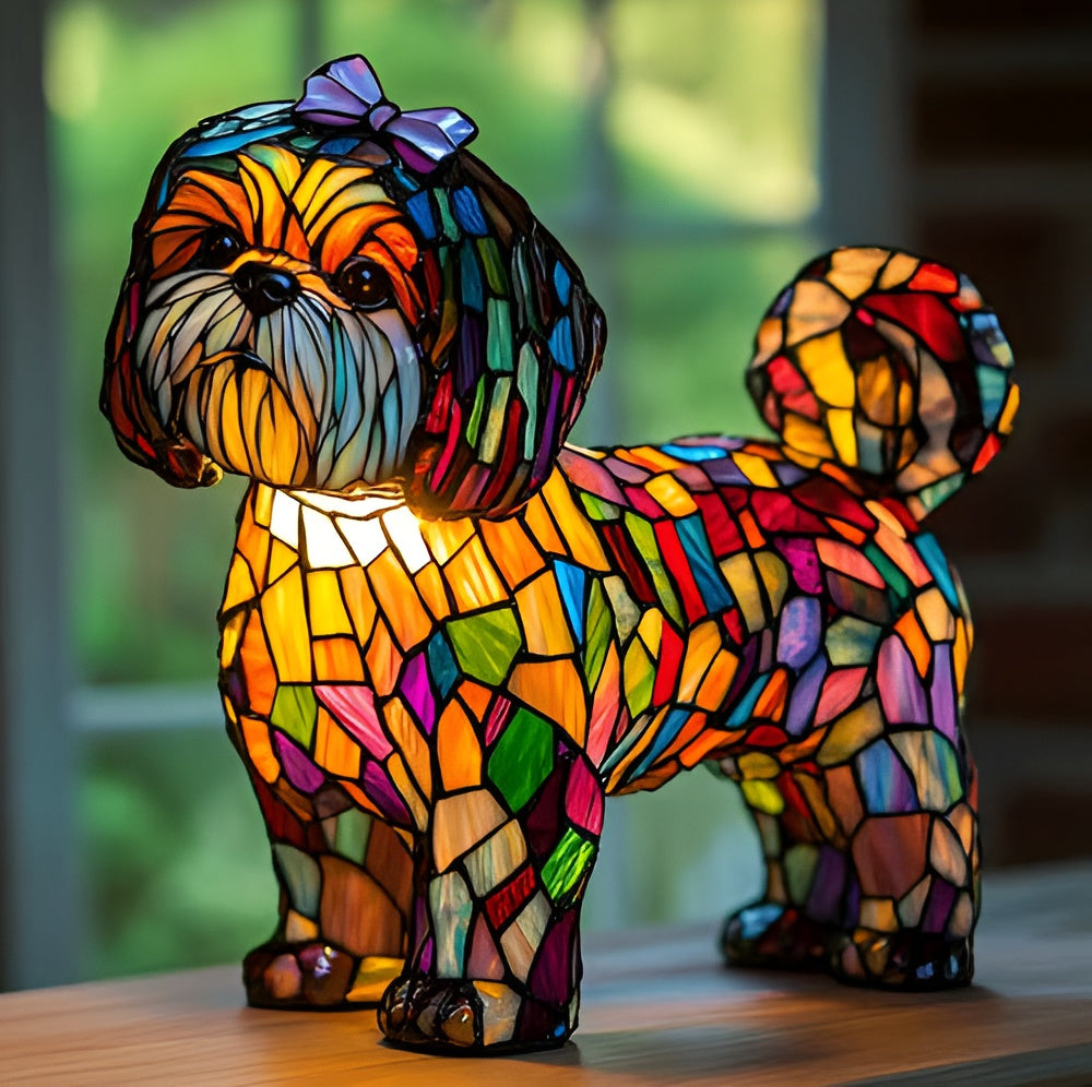 Nina | Magisk Colored Glass Dog Lamp