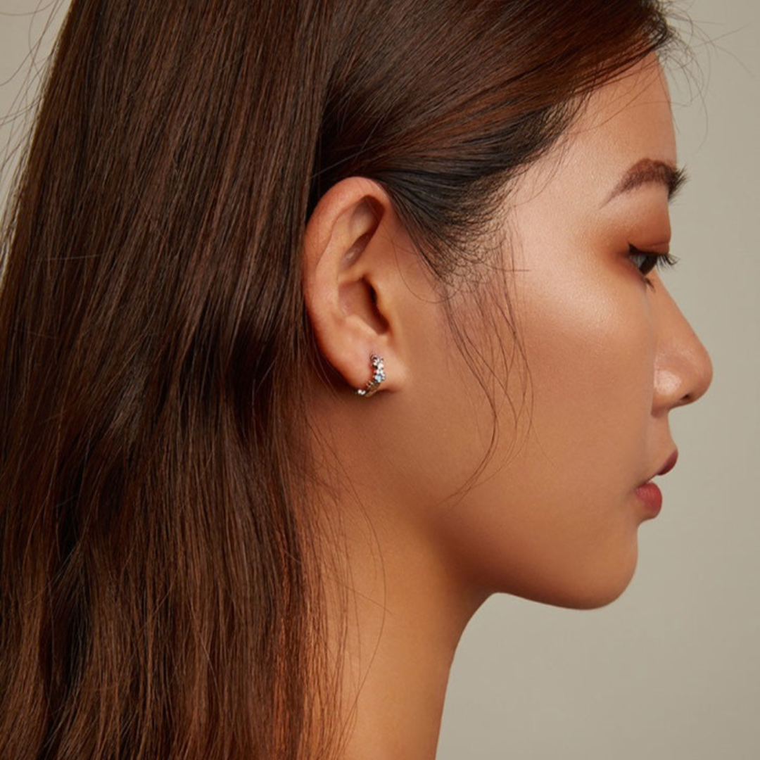 Colorful Paws Hoop Earrings made of 925 Sterling Silver