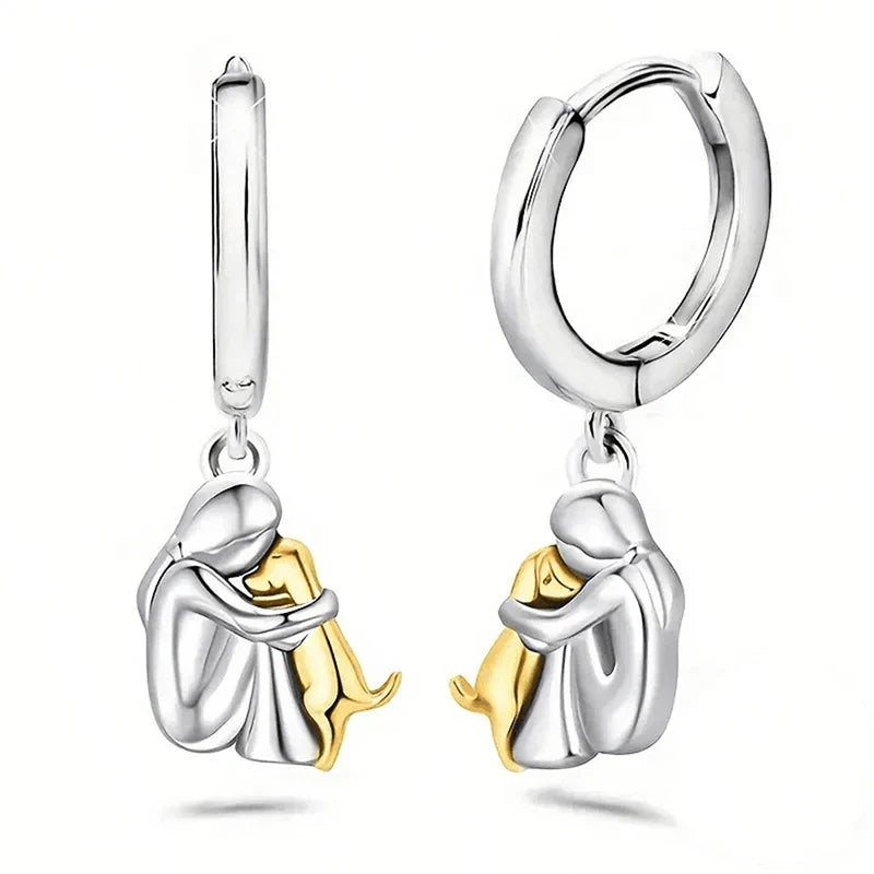 Lovely Dog Embrace Earrings