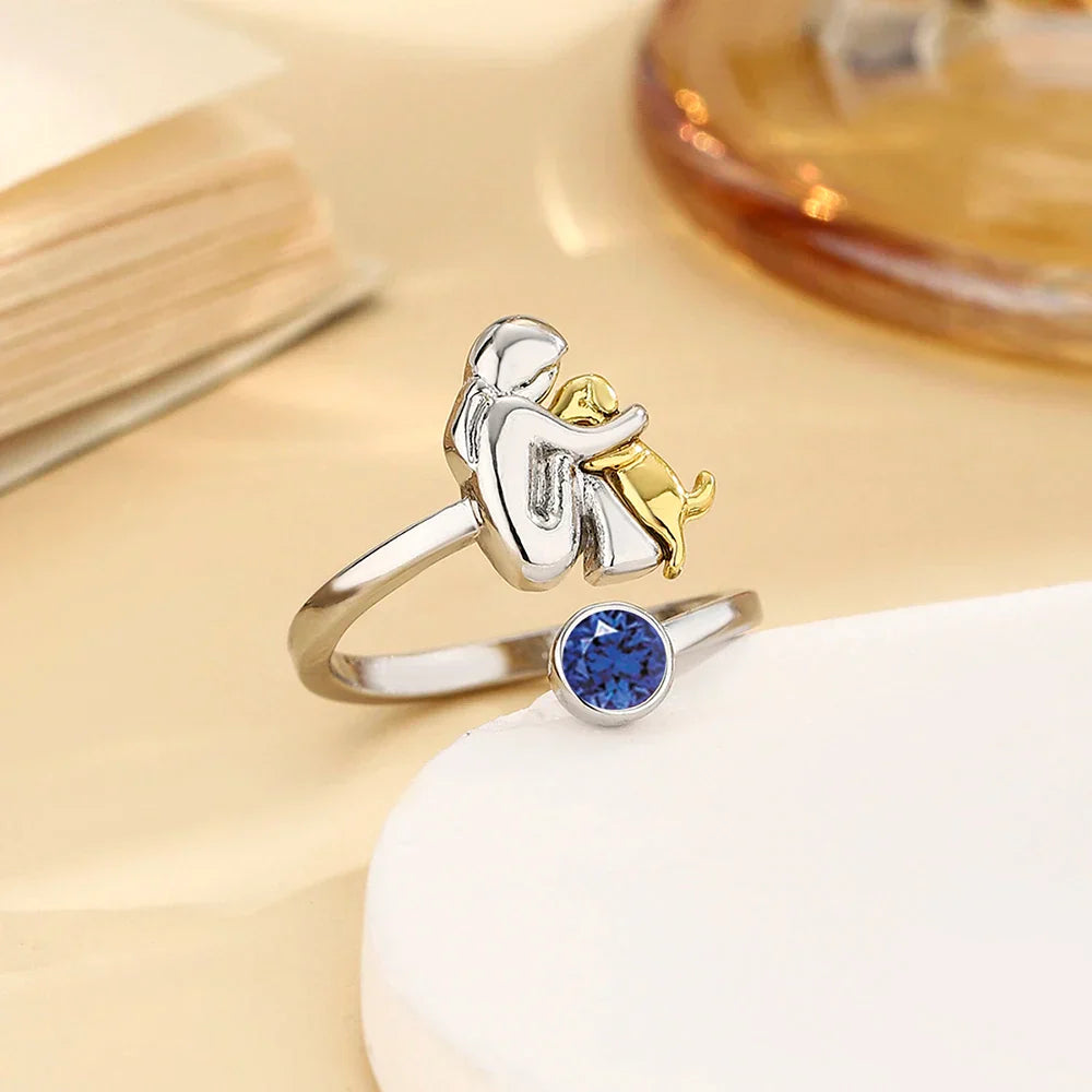 Elegant Dog Embrace Ring