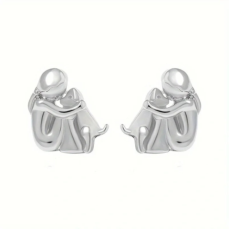 Elegant Dog Embrace Earring