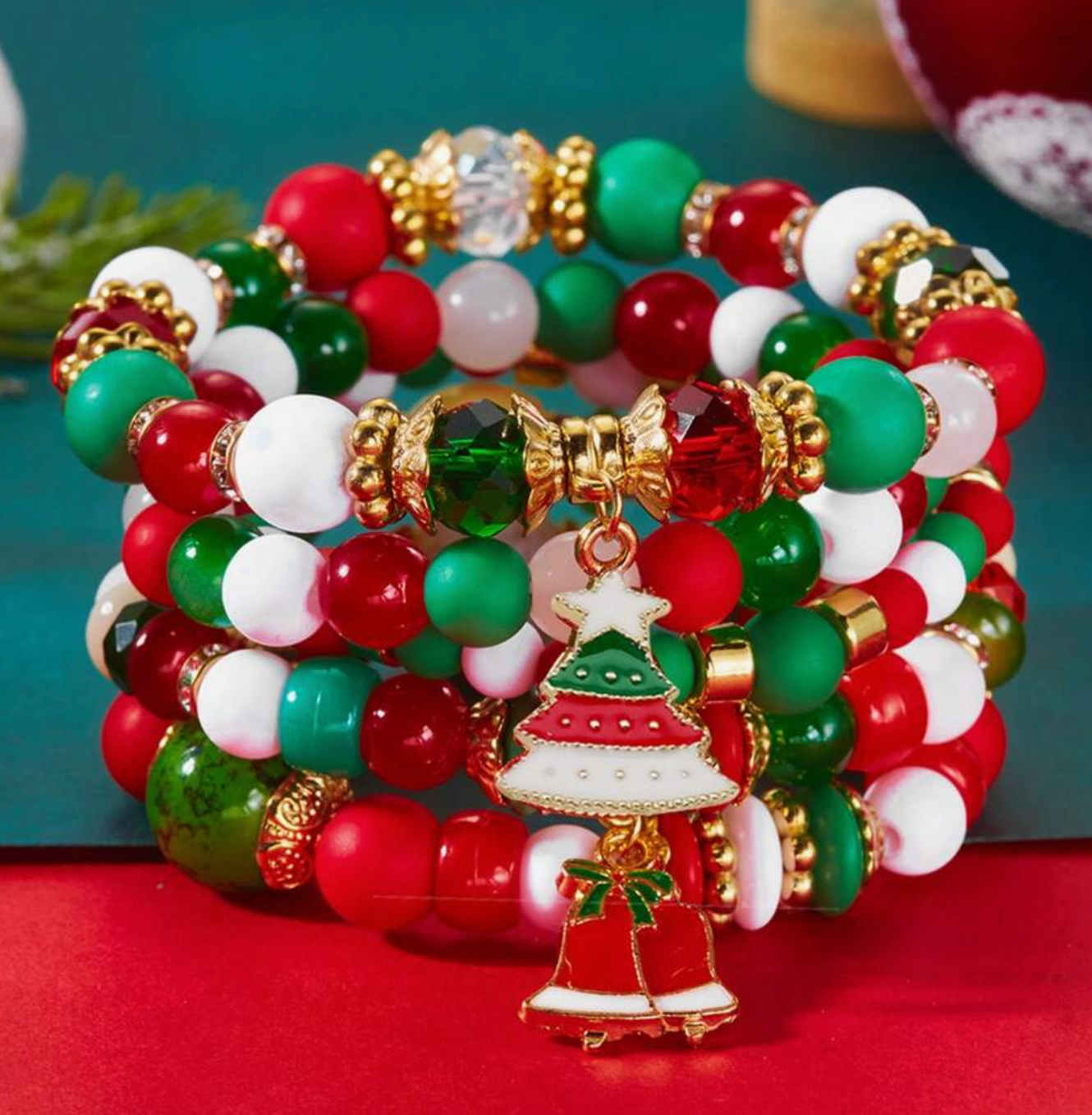 Christmas Cheer Handmade Bracelet Set (5 pcs)