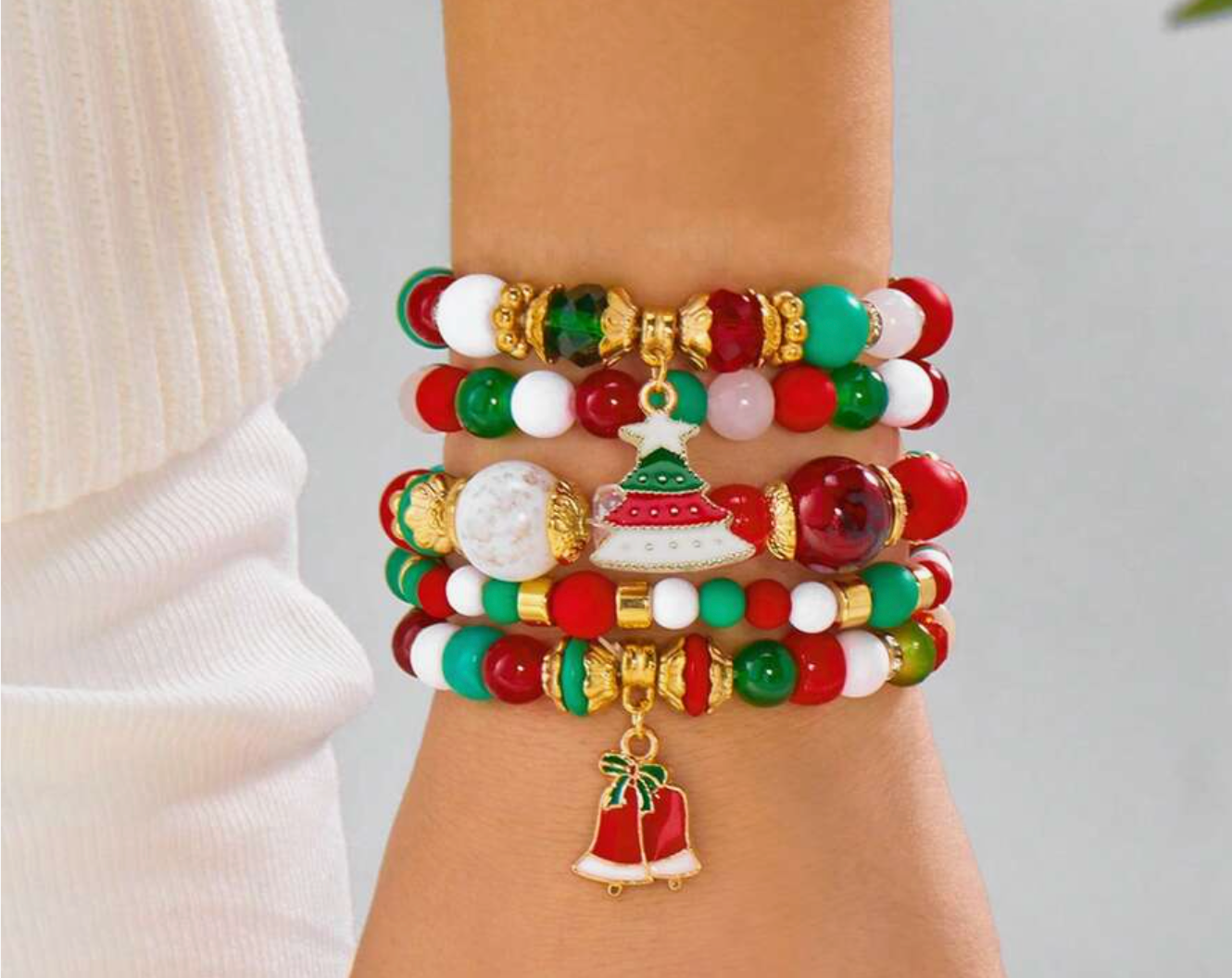 Christmas Cheer Handmade Bracelet Set (5 pcs)