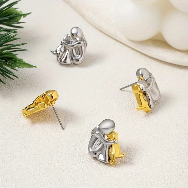 Elegant Dog Embrace Earring
