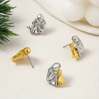 Elegant Dog Embrace Earring