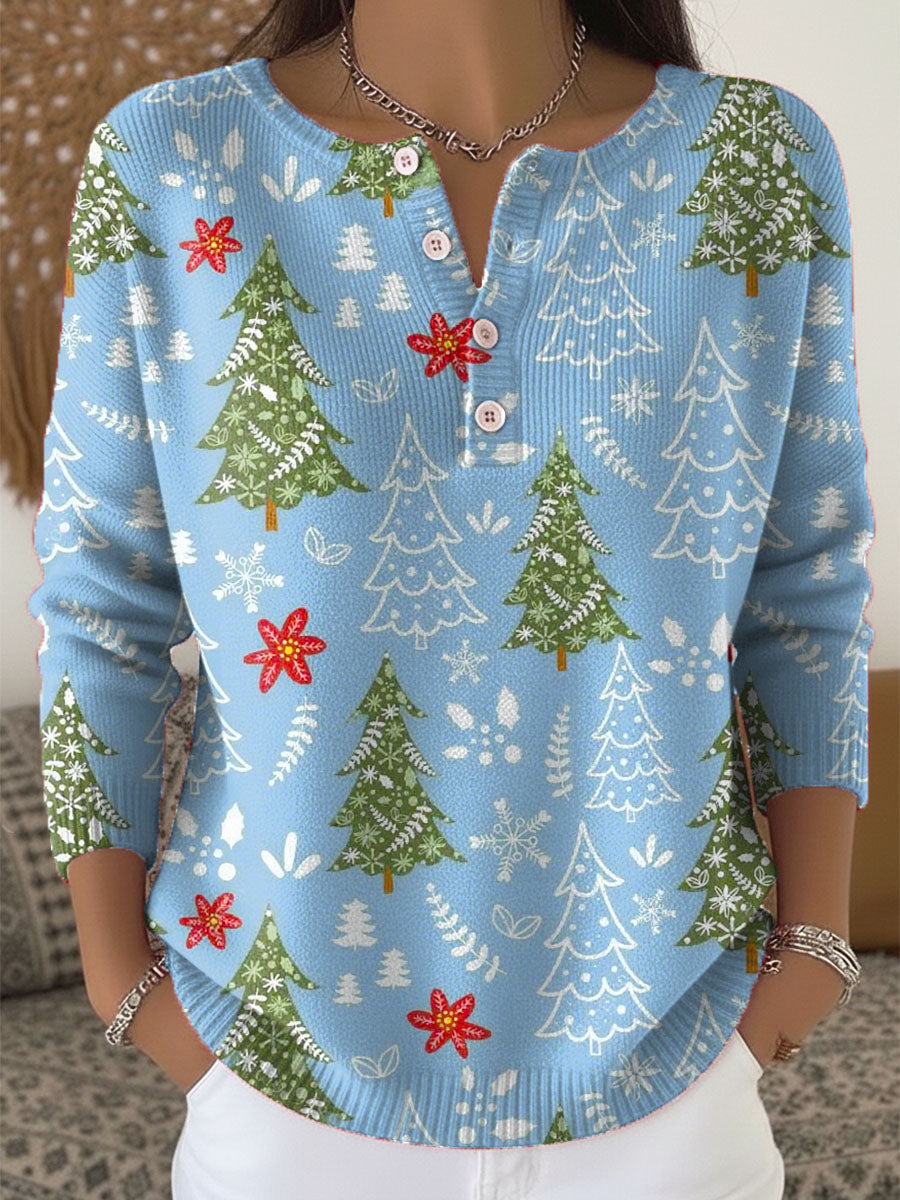 Sofie – Christmas Knit Sweater with Buttons