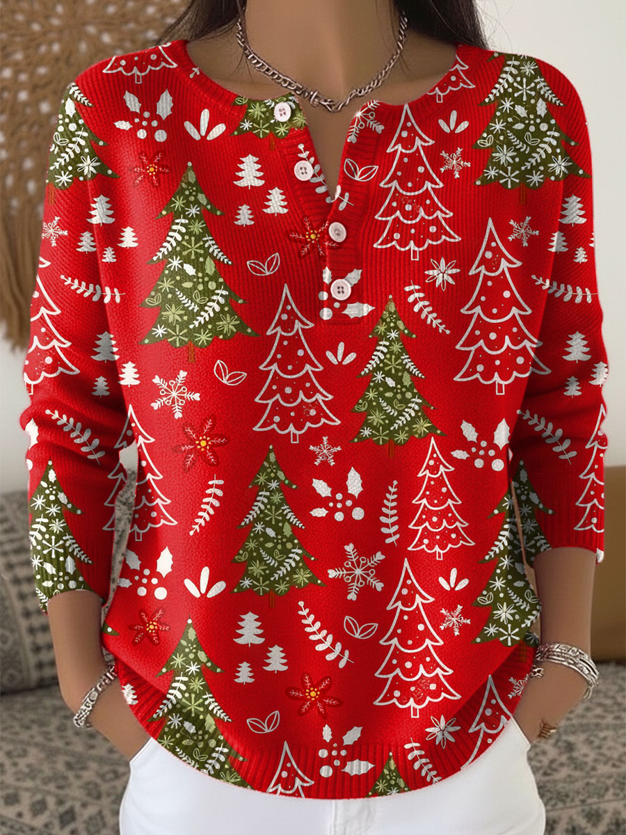 Sofie – Christmas Knit Sweater with Buttons
