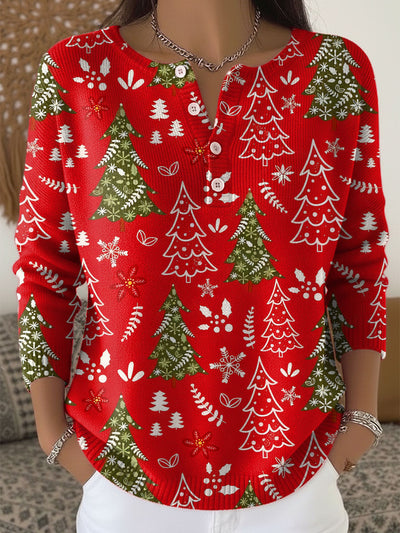 Sofie – Christmas Knit Sweater with Buttons