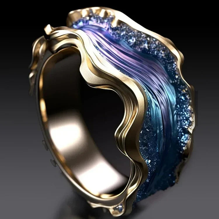 Vintage Golden Ocean Ring – Mae & Rose Jewels