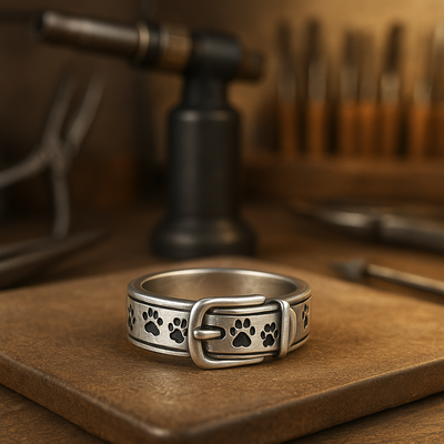 Playful and Stylish Ring in Dog Collar Design